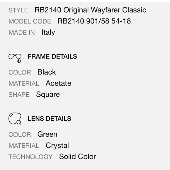 Authentic Ray-Ban Wayfarer Polarized Black Sunglasses with Case - Picture 9 of 10